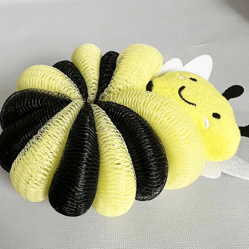(4 Pieces) Cartoon Bee Bath Sponge Shower Sponge Balls for Exfoliating